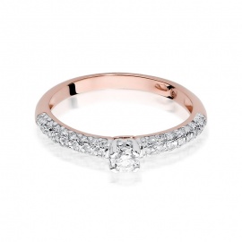 Pierścionek W0200 Diament 0,15ct różowe złoto