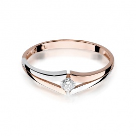 Pierścionek W0207 Diament 0,10ct różowe złoto