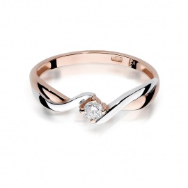 Pierścionek W0208 Diament 0,10ct różowe złoto