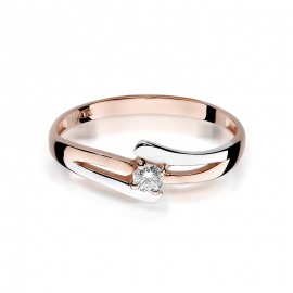 Pierścionek W0210 Diament 0,08ct różowe złoto