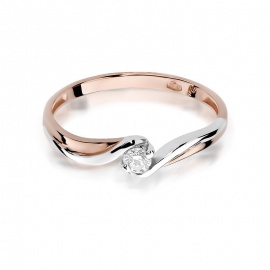 Pierścionek W0211 Diament 0,10ct różowe złoto