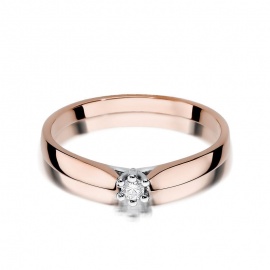 Pierścionek W0222 Diament 0,04ct różowe złoto
