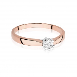 Pierścionek W0222T Diament 0,01ct różowe złoto