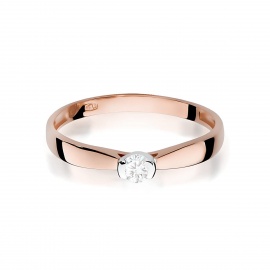 Pierścionek W0223 Diament 0,10ct różowe złoto