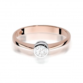 Pierścionek W0224B Diament 0,25ct różowe złoto