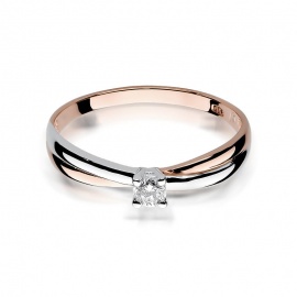 Pierścionek W0230 Diament 0,10ct różowe złoto