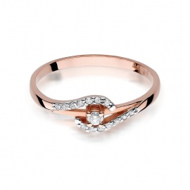 Pierścionek W0237 Diament 0,04ct różowe złoto