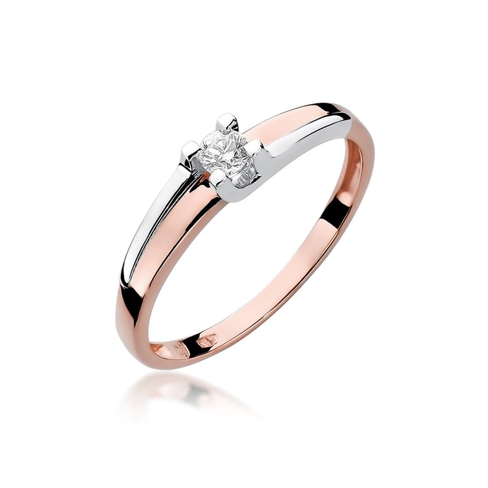 Pierścionek W0246 Diament 0,12ct różowe złoto