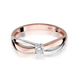 Pierścionek W0248 Diament 0,10ct różowe złoto