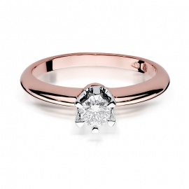 Pierścionek W0267 Diament 0,30ct różowe złoto