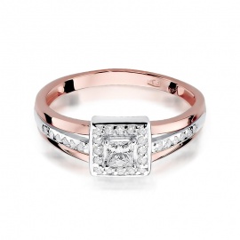 Pierścionek W0271 Diament 0,15ct różowe złoto