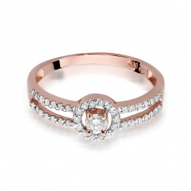Pierścionek W0272 Diament 0,10ct różowe złoto