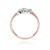 Pierścionek W0286 z diamentami różowe złoto