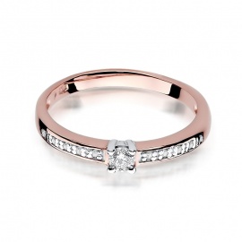 Pierścionek W0288 Diament 0,08ct różowe złoto