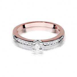 Pierścionek W0288 Diament 0,20ct różowe złoto