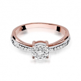 Pierścionek W0302 Diament 0,08ct różowe złoto