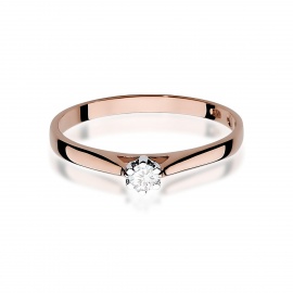 Pierścionek W0311 Diament 0,09ct różowe złoto