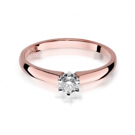 Pierścionek W0317 Diament 0,20ct różowe złoto