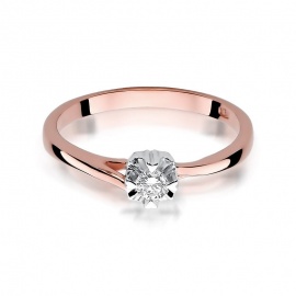 Pierścionek W0318 Diament 0,10ct różowe złoto