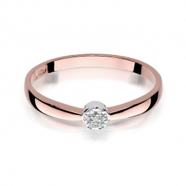 Pierścionek W0322 Diament 0,04ct różowe złoto