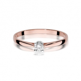 Pierścionek W0335 Diament 0,15ct różowe złoto