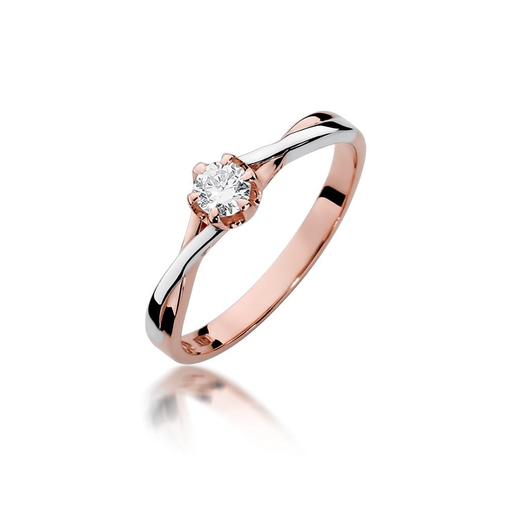 Pierścionek W0340B Diament 0,23ct różowe złoto