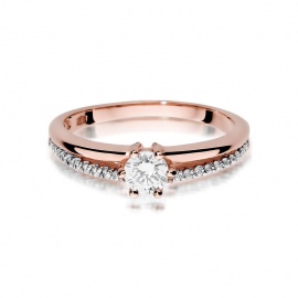 Pierścionek W0355 Diament 0,30ct różowe złoto