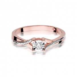 Pierścionek W0361 Diament 0,08ct różowe złoto