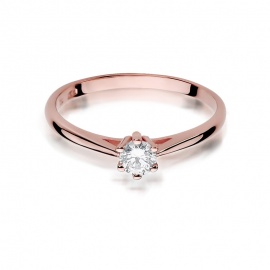 Pierścionek W0365 Diament 0,15ct różowe złoto