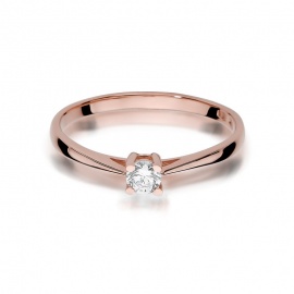 Pierścionek W0367 Diament 0,15ct różowe złoto