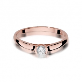 Pierścionek W0369 Diament 0,15ct różowe złoto