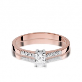 Pierścionek W0382 Diament 0,15ct różowe złoto