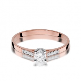 Pierścionek W0399 Diament 0,15ct różowe złoto