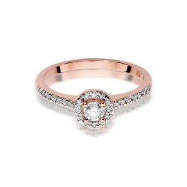 Pierścionek W0406 Diament 0,15ct różowe złoto