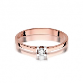 Pierścionek W0407 Diament 0,09ct różowe złoto