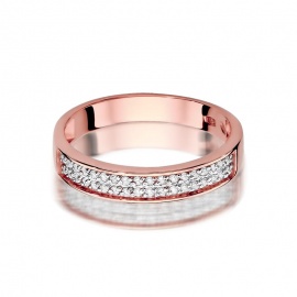 Pierścionek W0410 z diamentami różowe złoto