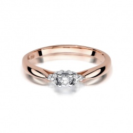 Pierścionek W0428 Diament 0,10ct różowe złoto