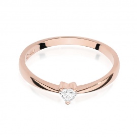 Pierścionek W0433 Diament 0,10ct różowe złoto