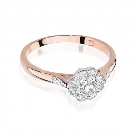 Pierścionek W0434 Diament 0,23ct różowe złoto
