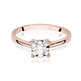 Pierścionek W0447 Diament 0,20ct różowe złoto
