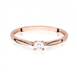 Pierścionek W0461 Diament 0,03ct różowe złoto