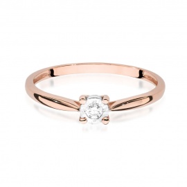 Pierścionek W0461 Diament 0,08ct różowe złoto