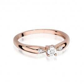 Pierścionek W0469 Diament 0,02ct różowe złoto