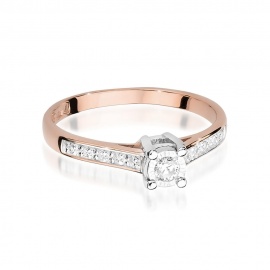 Pierścionek W0474 Diament 0,08ct różowe złoto
