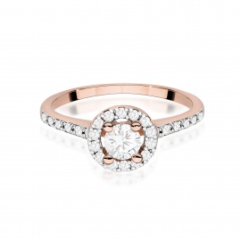 Pierścionek W0477 Diament 0,30ct różowe złoto