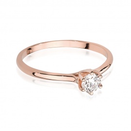 Pierścionek W0499 Diament 0,25ct różowe złoto