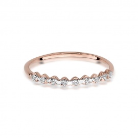Pierścionek W0504 z diamentami różowe złoto