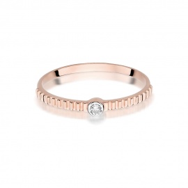 Pierścionek W0512 Diament 0,04ct różowe złoto