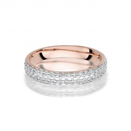 Pierścionek W0522 z diamentami różowe złoto