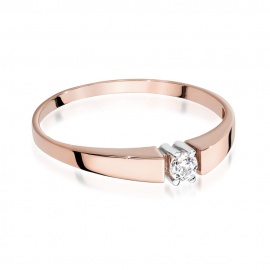 Pierścionek W0524 Diament 0,10ct różowe złoto